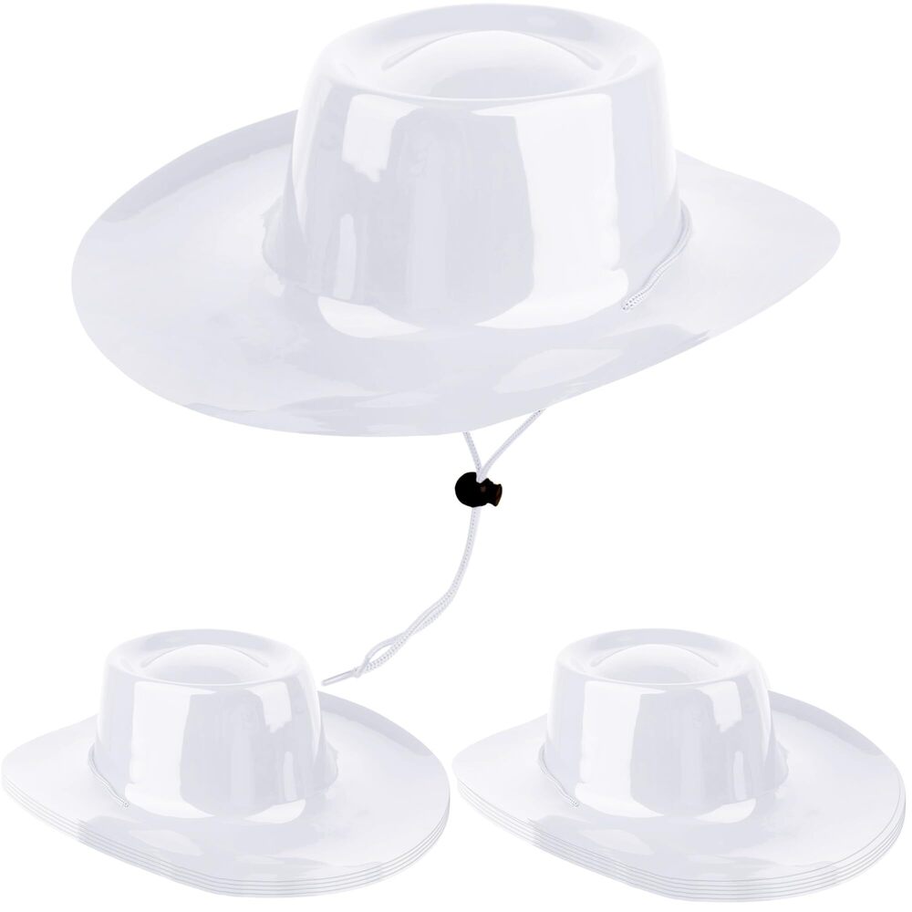 8588 12 Pcs Plastic Cowboy Hats Western Cowgirl Hat Cowboy Costume Hat Bulk